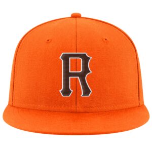 Custom Orange Brown-White Stitched Adjustable Snapback Hat