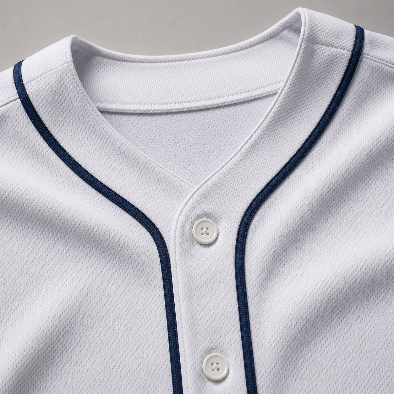 Baseball jersey button front detail